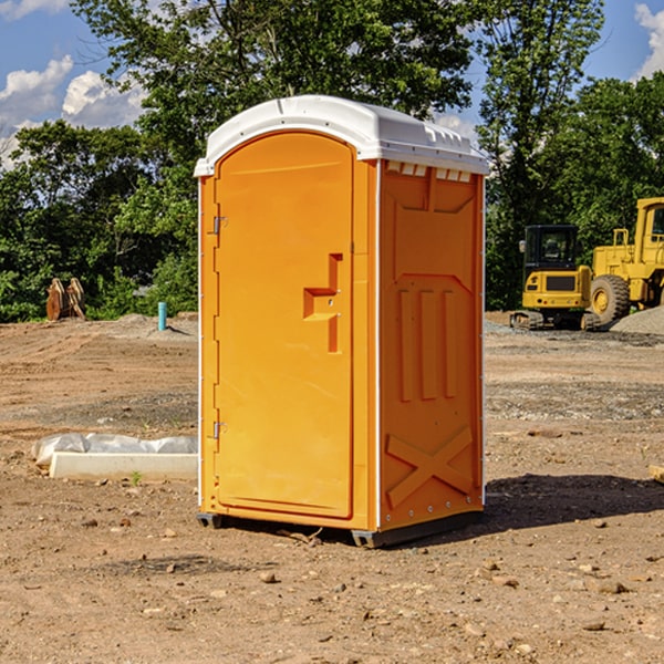 how often are the porta potties cleaned and serviced during a rental period in Barker Texas